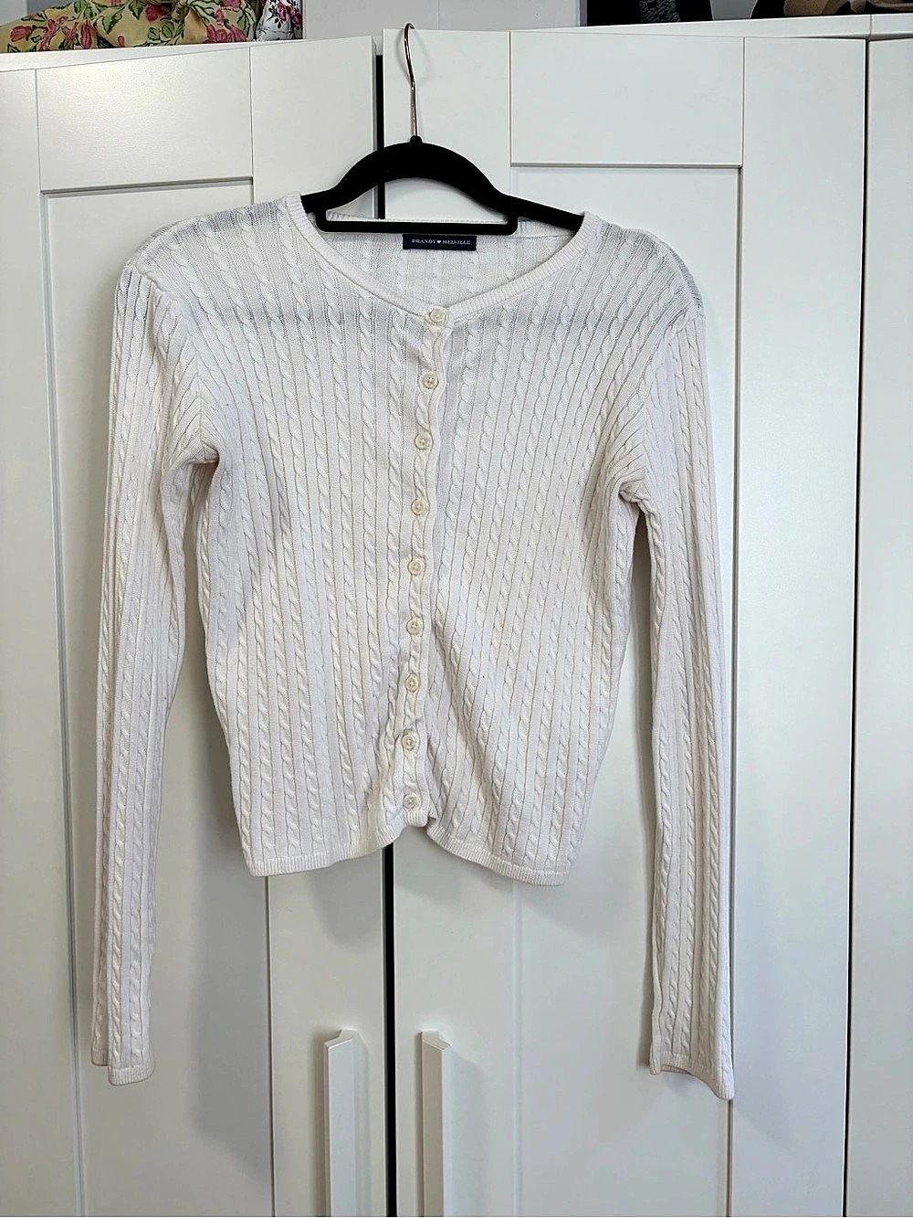 Brandy Melville Zoe Cable Knit Cardigan White